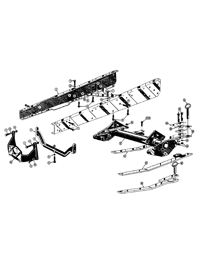 Схема запчастей Case 310C - (006) - ENGINE FRAME, TORQUE TUBE, DRAWBAR, AND ENGINE SUPPORTS (01) - ENGINE