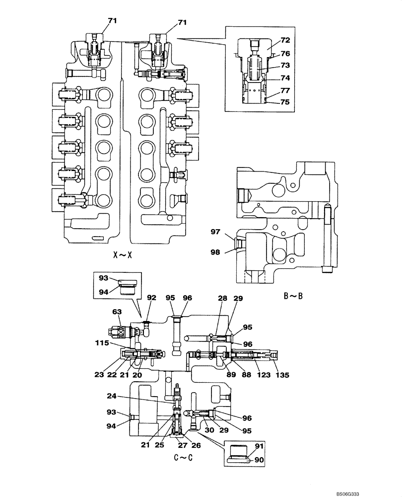 Схема запчастей Case CX460 - (08-79B) - KTJ10071 VALVE ASSY, CONTROL (DAC0746159 - ) (08) - HYDRAULICS