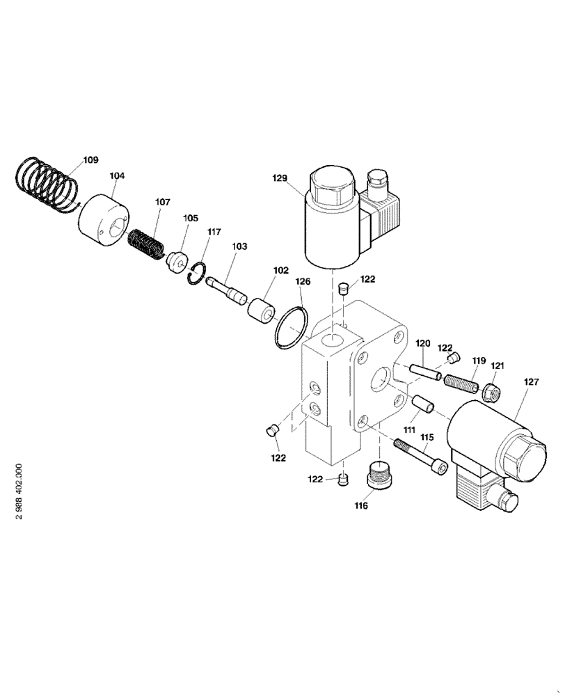 Схема запчастей Case 221E - (22.129[2988402000]) - REGULATION HYDRAULIC MOTOR CONTROL UNIT FAST GEAR (35) - HYDRAULIC SYSTEMS