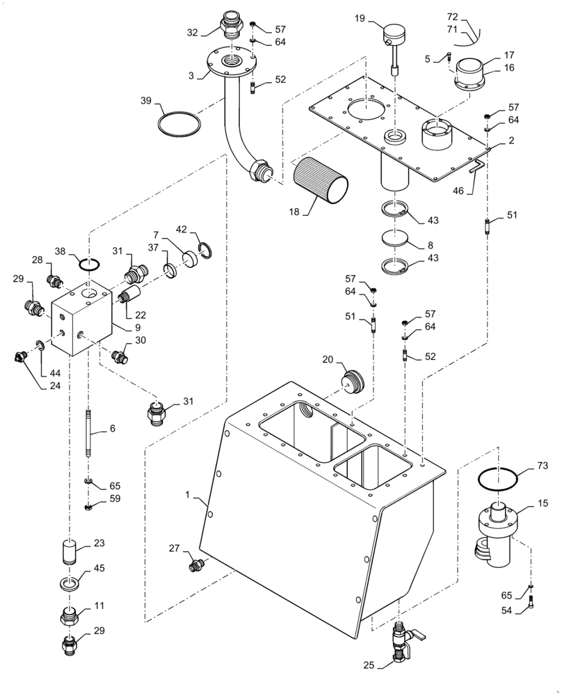 Схема запчастей Case SV210 - (08-01[01]) - TANK, HYDRAULIC W/ ELECTRIC PUMP (GROUP 362) (ND121823) (08) - HYDRAULICS