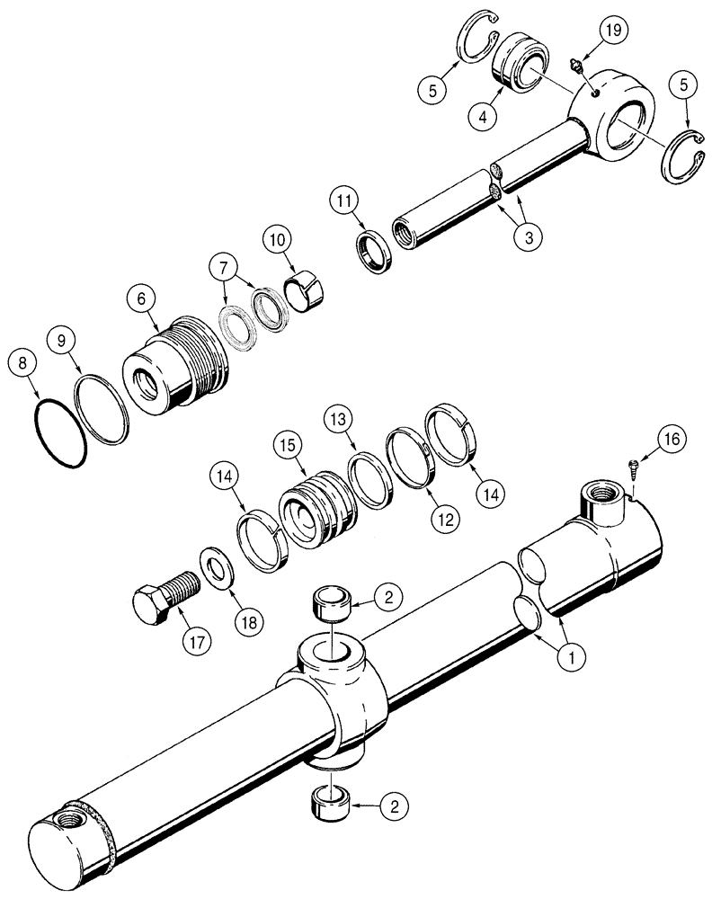 Схема запчастей Case 1150H - (08-12) - CYLINDER ASSY - LIFT (08) - HYDRAULICS