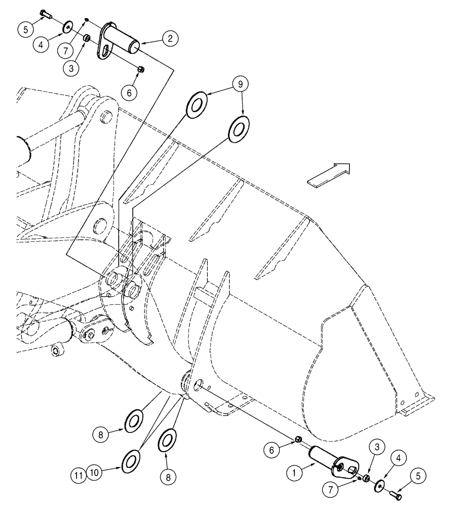 Схема запчастей Case 621D - (09-07) - BUCKETS - ATTACHMENT, Z-BAR LOADER (09) - CHASSIS