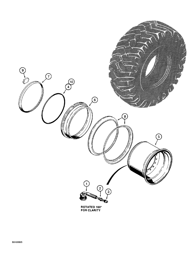 Схема запчастей Case 921 - (6-082) - WHEELS (06) - POWER TRAIN