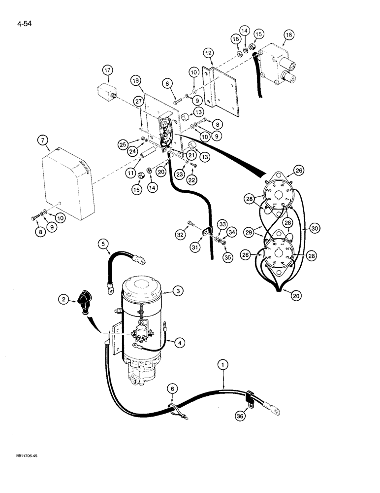 Схема запчастей Case 721 - (4-54) - AUXILIARY STEERING ELECTRICAL CIRCUIT, P.I.N. JAK0022758 & AFTER (04) - ELECTRICAL SYSTEMS