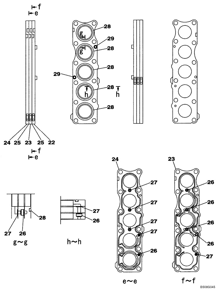 Схема запчастей Case CX240BLR - (08-068) - KBJ12711 VALVE ASSY - CONTROL (08) - HYDRAULICS