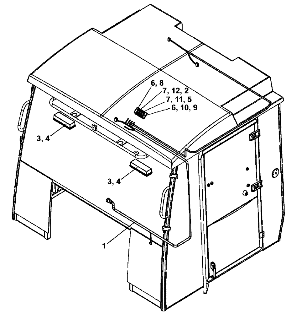 Схема запчастей Case PT240 - (55.512.02) - CAB CONTROL (55) - ELECTRICAL SYSTEMS