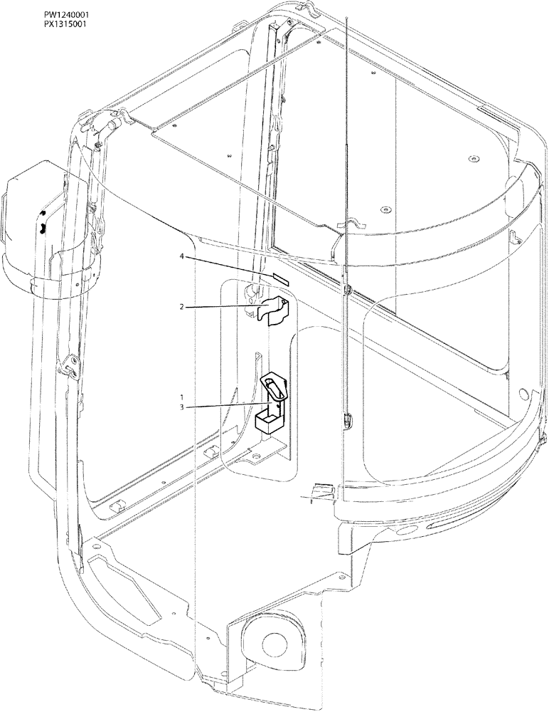 Схема запчастей Case CX36B - (01-045) - HOLDER ASSY (90) - PLATFORM, CAB, BODYWORK AND DECALS