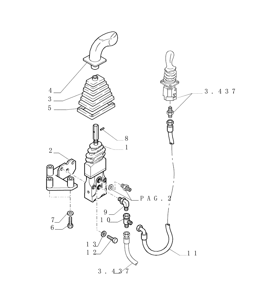 Схема запчастей Case 1850K - (9.438[01]) - ADDITIONAL HYDRAULIC FUNCTION - LGP - OPTIONAL CODE 76074874 (19) - OPTIONS