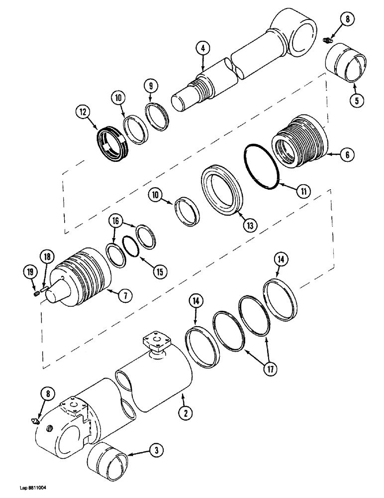 Схема запчастей Case 1088 - (8G-16) - BOOM CYLINDER, P.I.N. FROM XXXXX TO 20234 (08) - HYDRAULICS