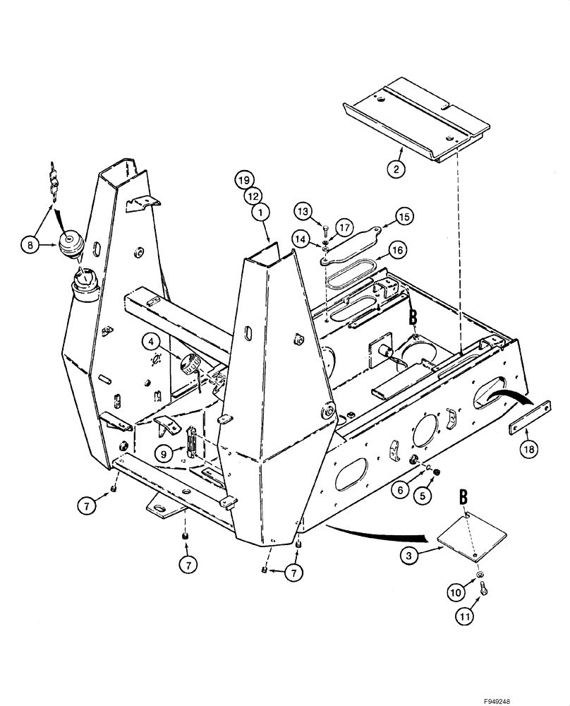 Схема запчастей Case 1840 - (09-04) - CHASSIS (EUROPE, JAF0098065 - ) (09) - CHASSIS/ATTACHMENTS