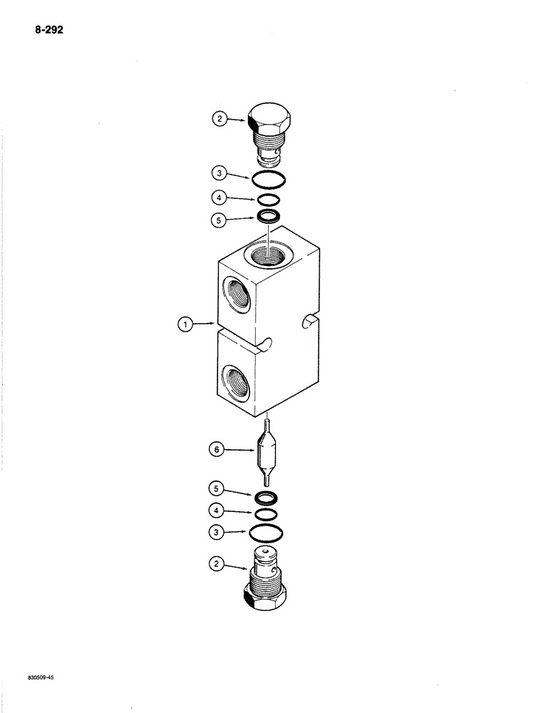 Схема запчастей Case 1187B - (8-292) - LEVELER CHECK VALVE (08) - HYDRAULICS