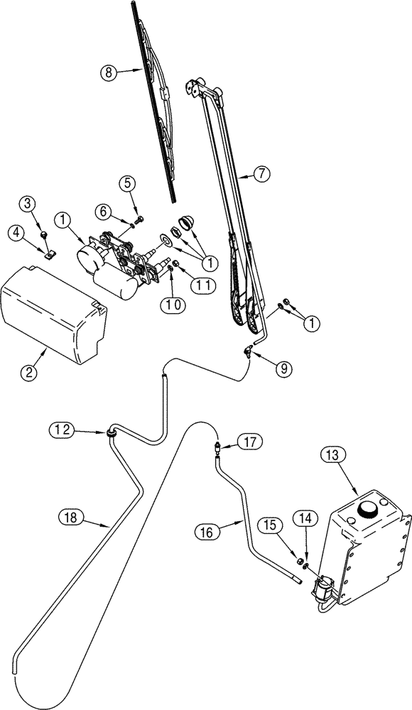 Схема запчастей Case 521D - (04-30) - CAB - WIPER, FRONT (04) - ELECTRICAL SYSTEMS