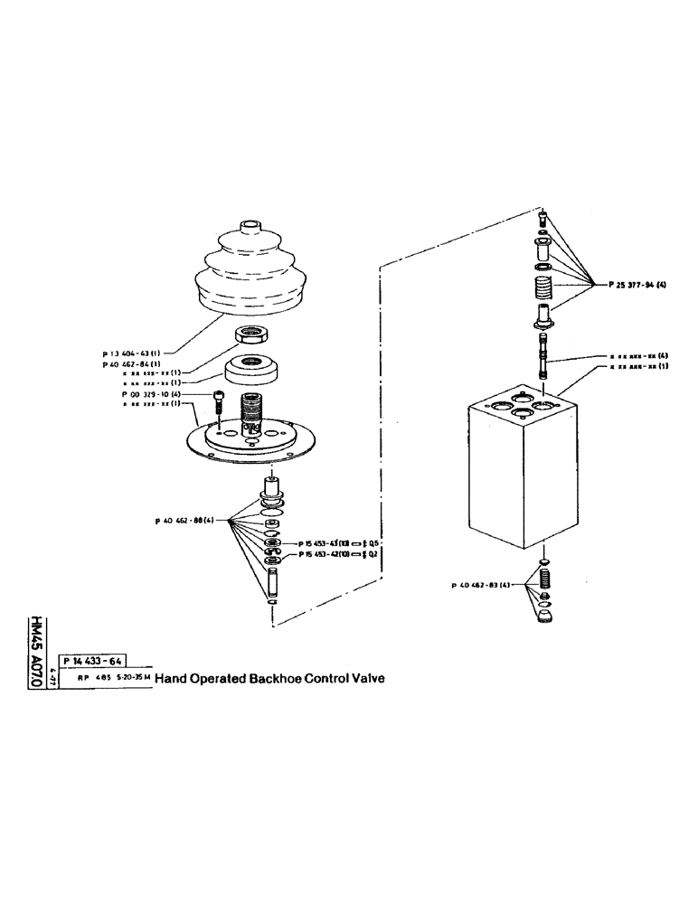 Схема запчастей Case 160CL - (57) - HAND OPERATED BACKHOE CONTROL VALVE (07) - HYDRAULIC SYSTEM