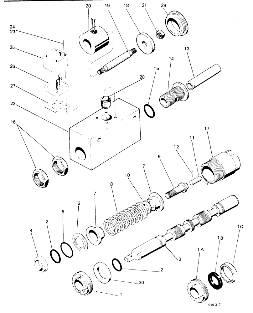 Схема запчастей Case 580F - (169A) - LOADER CONTROL VALVE, TILT SPOOL (35) - HYDRAULIC SYSTEMS