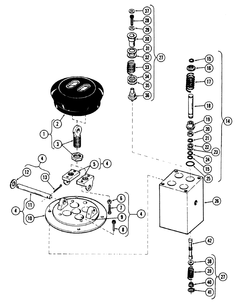 Схема запчастей Case 50 - (8-180) - HAND AND FOOT CONTROL VALVE (08) - HYDRAULICS