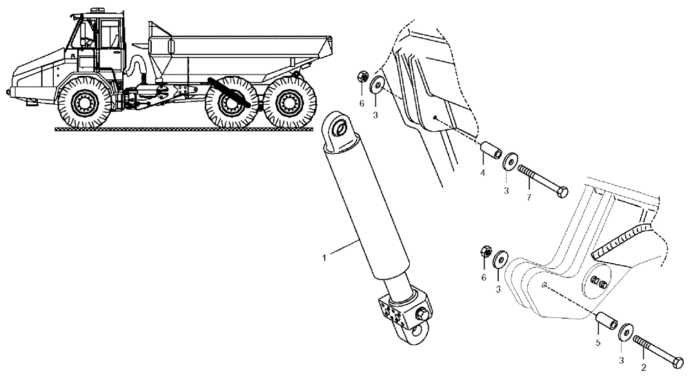 Схема запчастей Case 325 - (5.800A[06]) - DUMPING SYSTEM - HOIST CYLINDER INSTALLATION (87442880) (10) - Cab/Cowlings