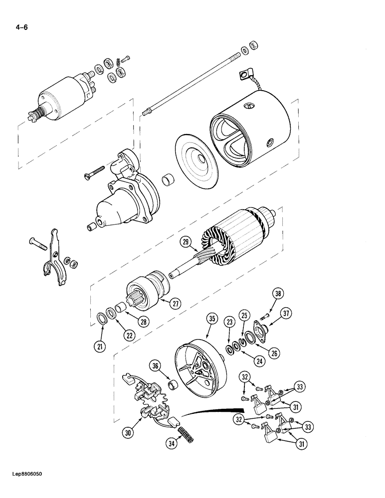 Схема запчастей Case 688 - (4-06) - STARTER, 4T-390 DIESEL ENGINE, CONTD (04) - ELECTRICAL SYSTEMS