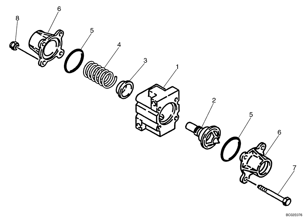 Схема запчастей Case 650K - (08-04) - VALVE ASSEMBLY, THERMAL BYPASS (08) - HYDRAULICS