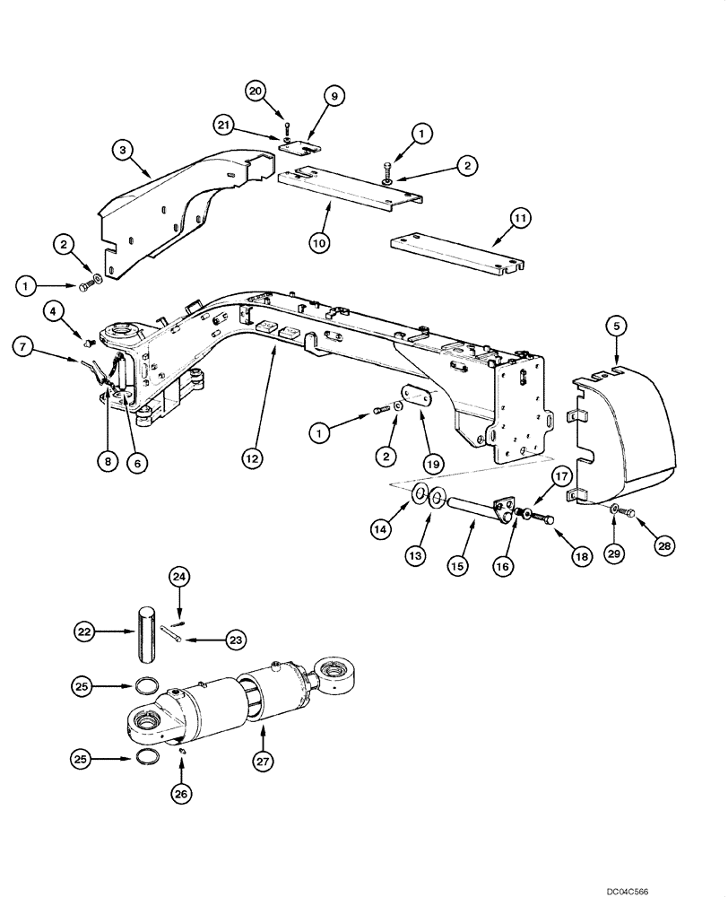 Схема запчастей Case 845 - (09.01[00]) - FRONT CHASSIS (09) - CHASSIS