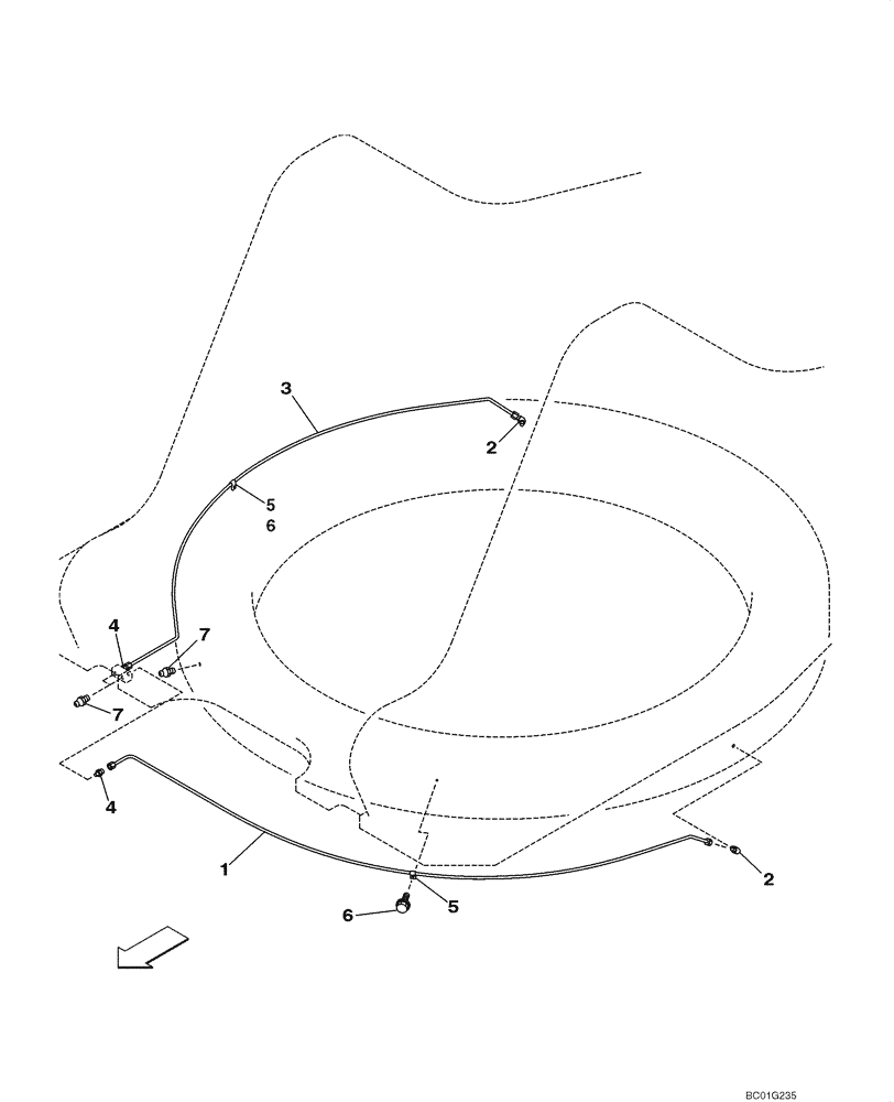 Схема запчастей Case CX800 - (09-02) - TURNTABLE BEARING - LUBRICATION CIRCUIT (09) - CHASSIS