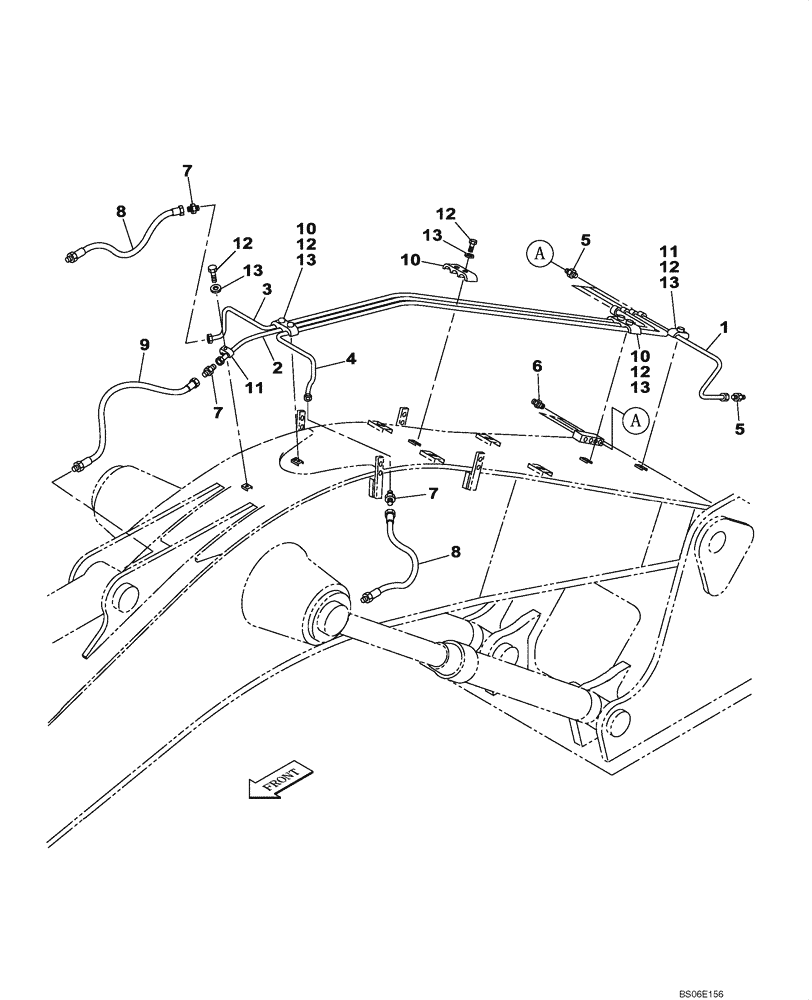 Схема запчастей Case CX800 - (09-103-00[01]) - LUBRICATION CIRCUIT - MONOBLOCK BOOM (8.40 M) (09) - CHASSIS