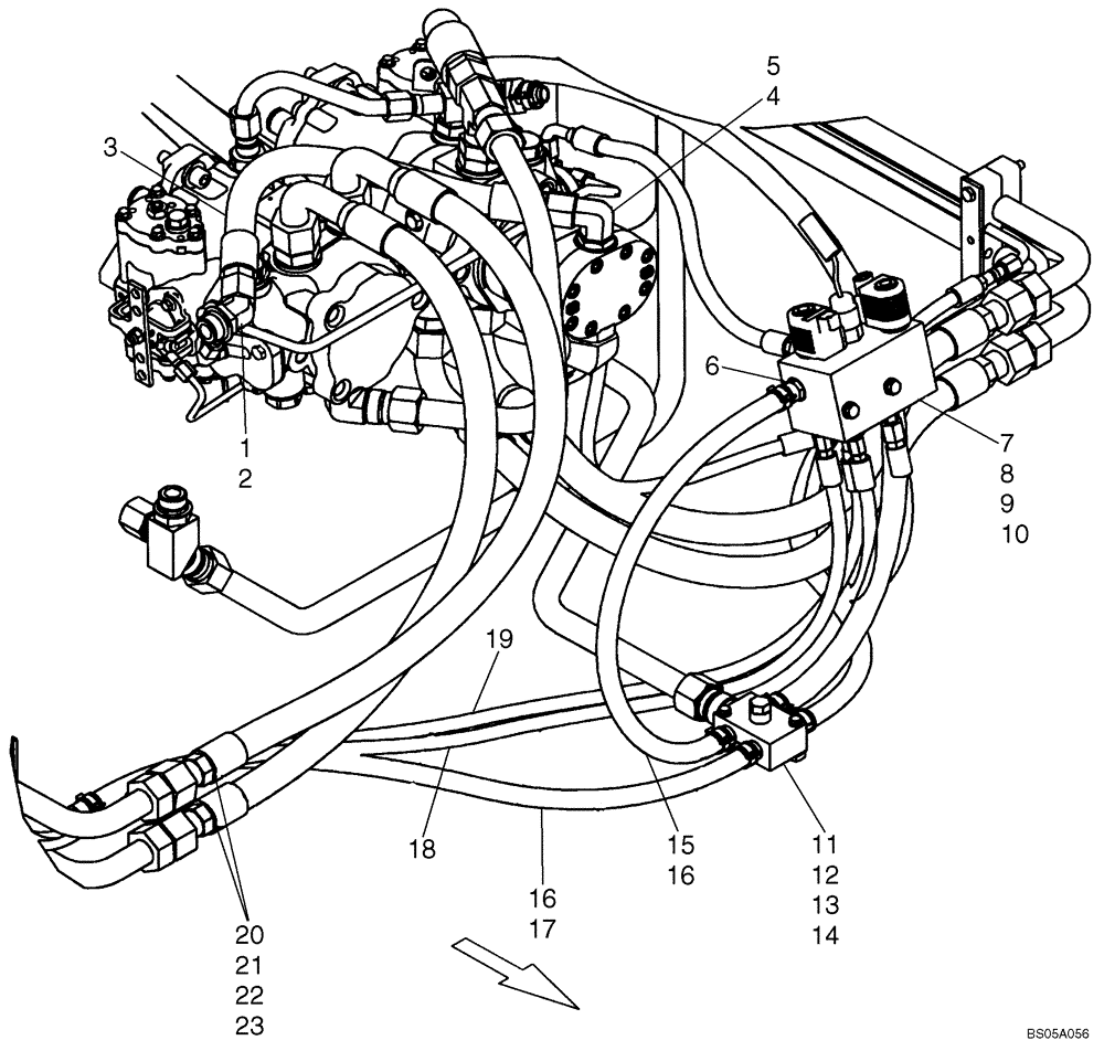 Схема запчастей Case 450CT - (06-04A) - HYDROSTATICS - BRAKE VALVE (450CT WITH SPLIT PUMP CONFIGURATION) (06) - POWER TRAIN