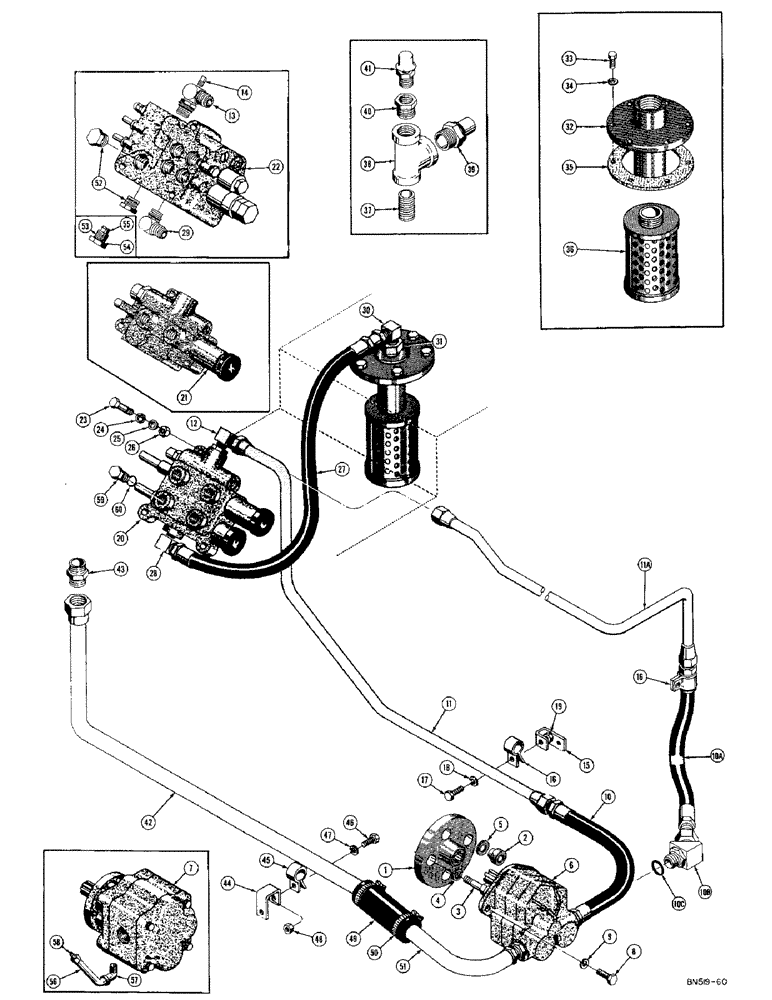 Схема запчастей Case 420C - (148) - BASIC TRACTOR HYDRAULICS (07) - HYDRAULIC SYSTEM