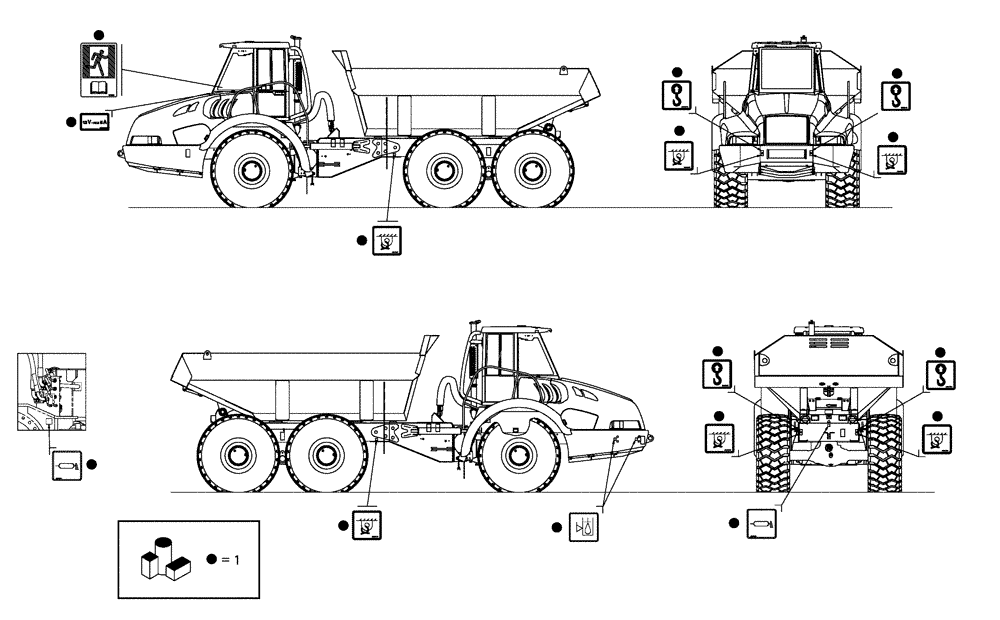 Схема запчастей Case 340 - (98A01000801[001]) - ACCESSORIES - DECALS (U.S.A.) (13) - Electrical System / Decals