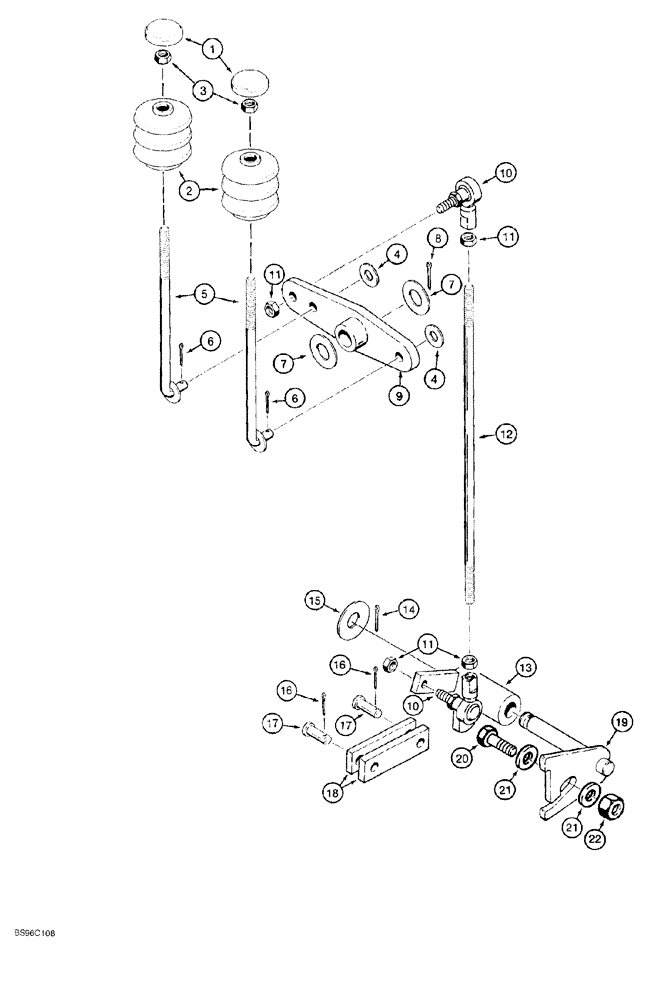 Схема запчастей Case 550G - (6-38) - TRANSMISSION RANGE SHIFT CONTROL (03) - TRANSMISSION