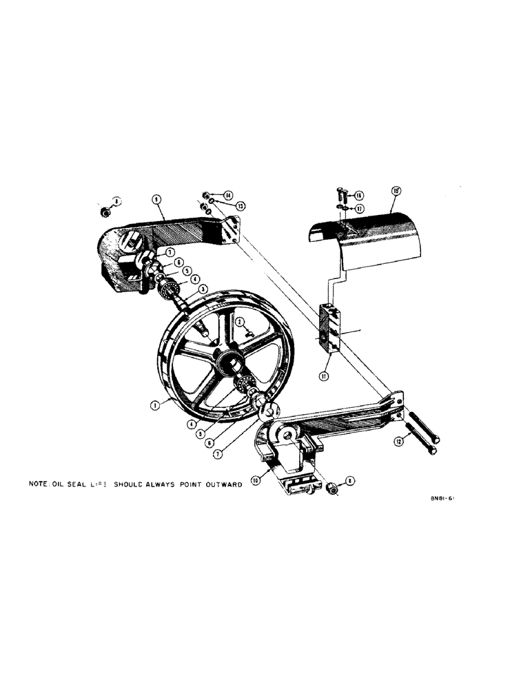 Схема запчастей Case 500 - (162) - IDLER WHEEL, (USED UP TO SERIAL #4-16-55) (04) - UNDERCARRIAGE