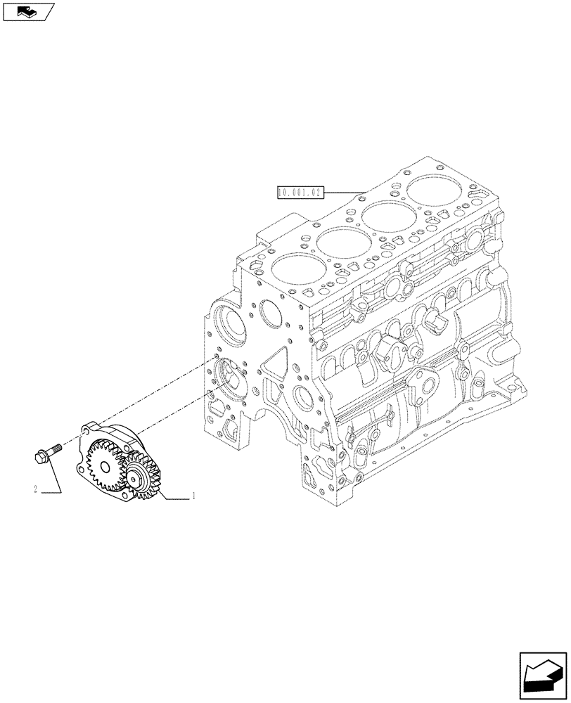 Схема запчастей Case 590SN - (10.304.01[02]) - OIL PUMP - ENGINE (2853413) (10) - ENGINE