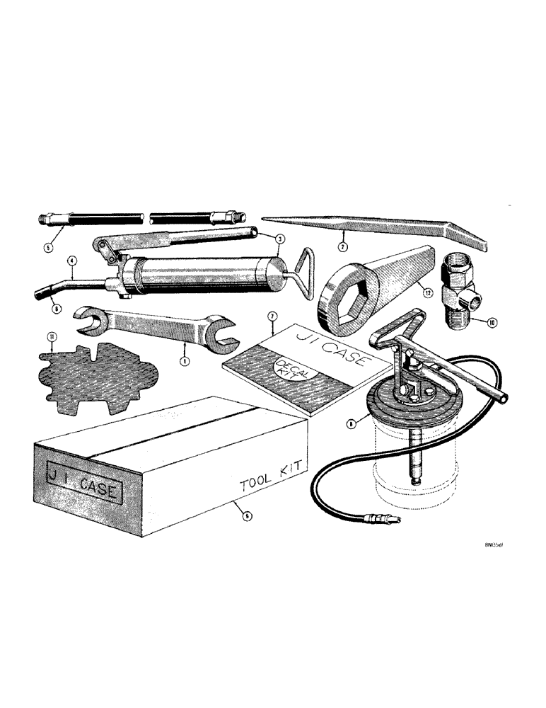 Схема запчастей Case 420 - (078[1]) - TOOLS, GREASE GUN, AND DECALS (05) - UPPERSTRUCTURE CHASSIS