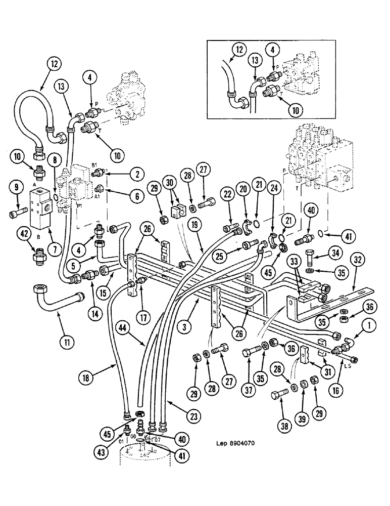 Схема запчастей Case 688C - (8C-06) - VALVE SUPPORT HYDRAULIC CIRCUIT, (-10744) (07) - HYDRAULIC SYSTEM