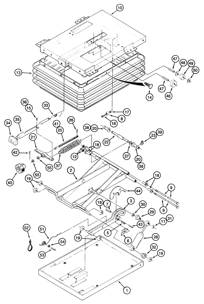 Схема запчастей Case 850E - (9-058) - SEAT ASSEMBLY, WITH SUSPENSION (09) - CHASSIS/ATTACHMENTS