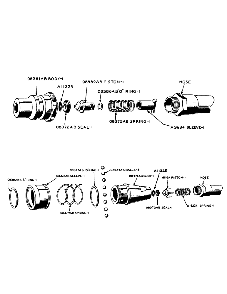 Схема запчастей Case 425 - (136) - 4025AA BREAK-AWAY SELF SEALING COUPLING PLUG (37) - HITCHES, DRAWBARS & IMPLEMENT COUPLINGS