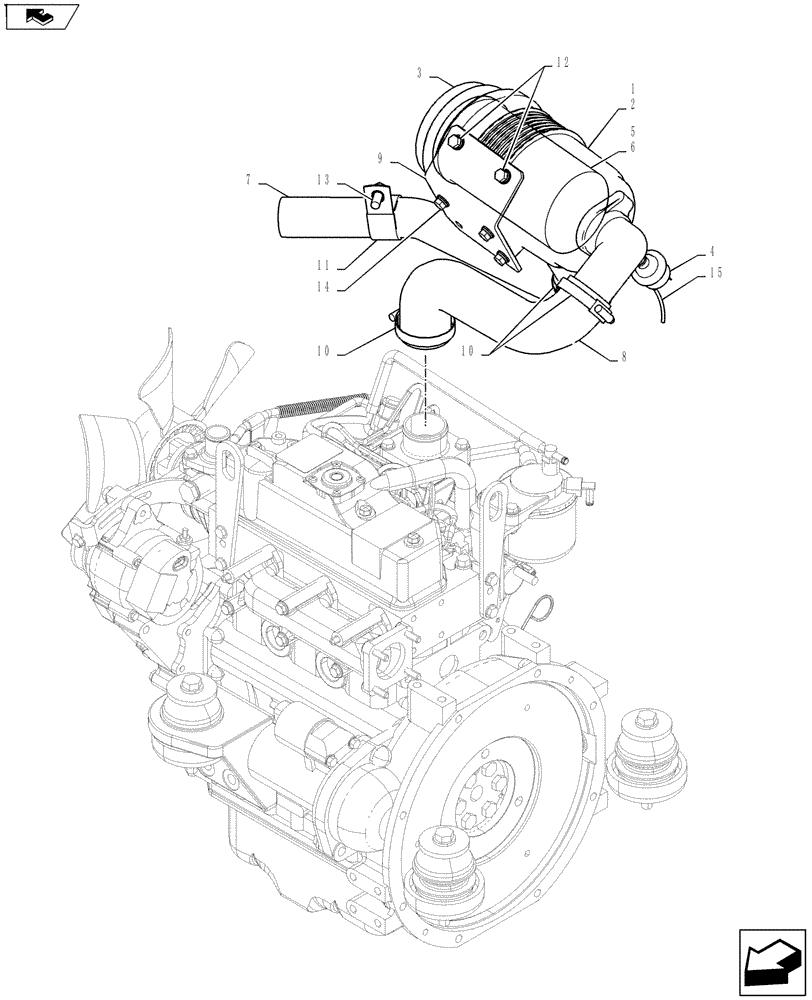 Схема запчастей Case CX27B ASN - (10.202.01) - AIR CLEANER ASSY (10) - ENGINE