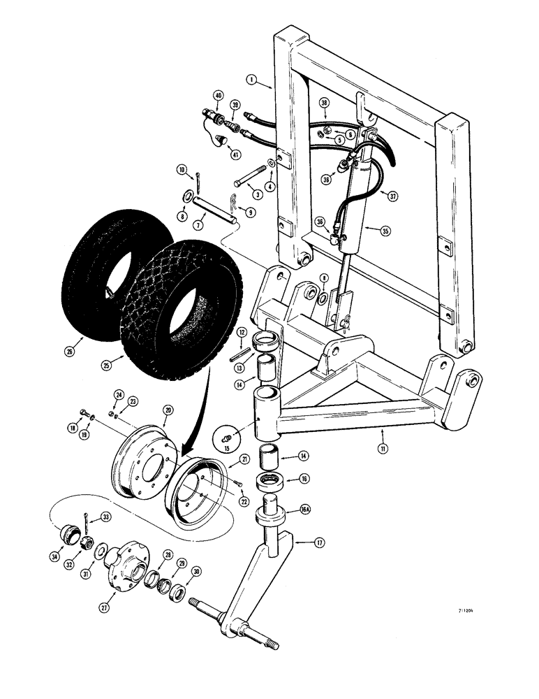 Схема запчастей Case 1530 - (124) - CASTER WHEEL (09) - CHASSIS/ATTACHMENTS