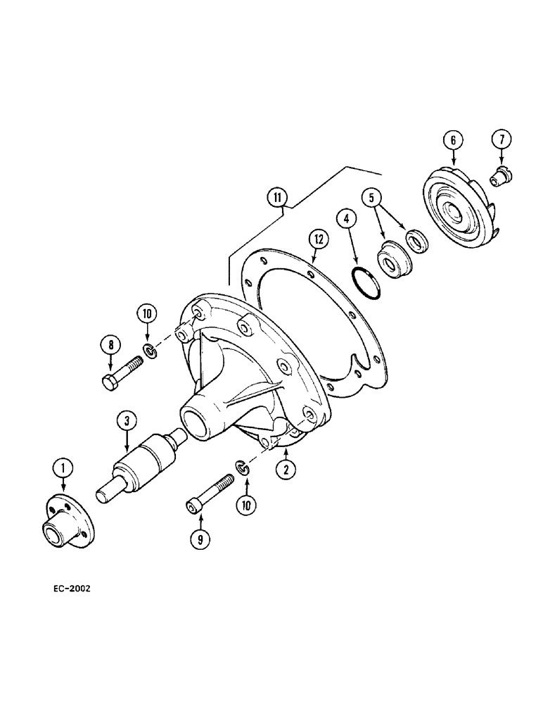 Схема запчастей Case 380B - (2-08) - WATER PUMP (02) - ENGINE