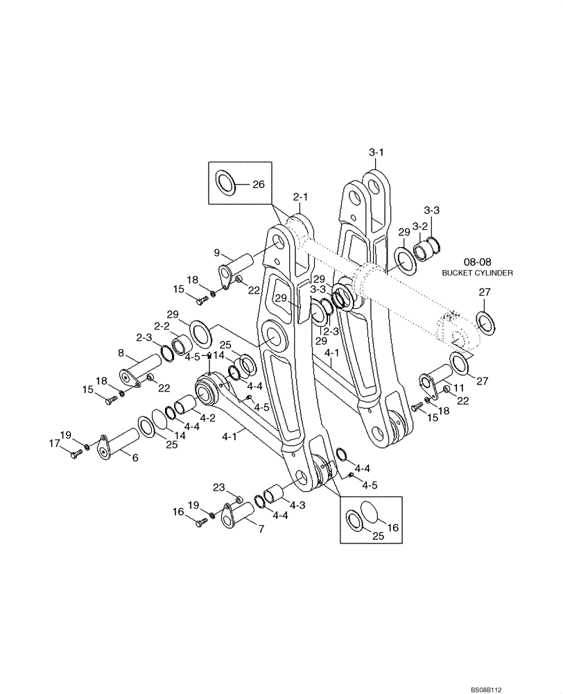 Схема запчастей Case 1221E - (09-06[01]) - BELL CRANK & LINK (87700466) (09) - CHASSIS/ATTACHMENTS