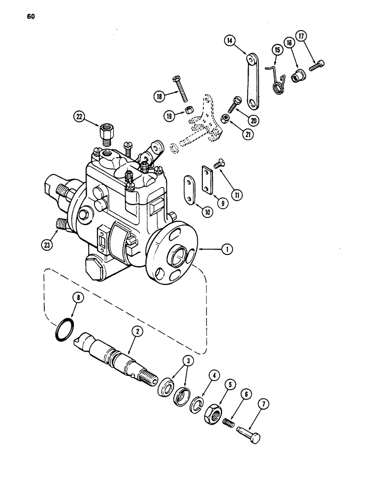 Схема запчастей Case 480D - (060) - INJECTION PUMP, 188 DIESEL ENGINE (10) - ENGINE