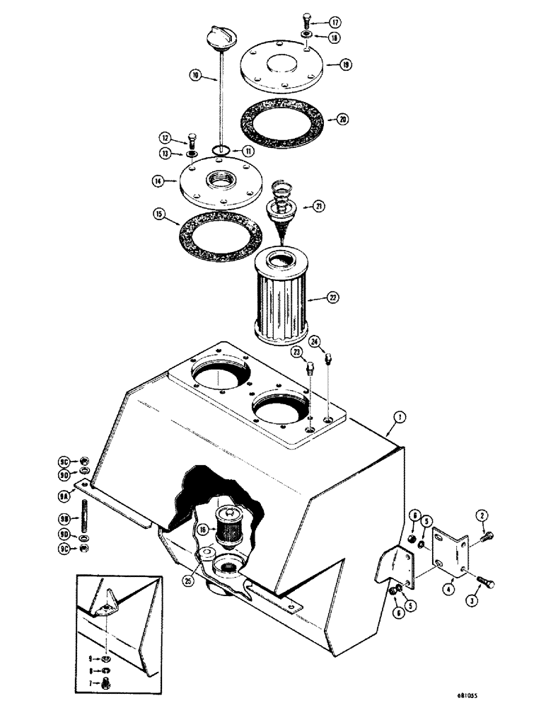 Схема запчастей Case 680CK - (136) - HYDRAULIC TANK (35) - HYDRAULIC SYSTEMS