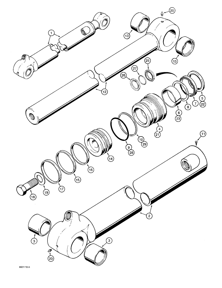 Схема запчастей Case 580SK - (8-138) - BACKHOE BUCKET CYLINDER (08) - HYDRAULICS