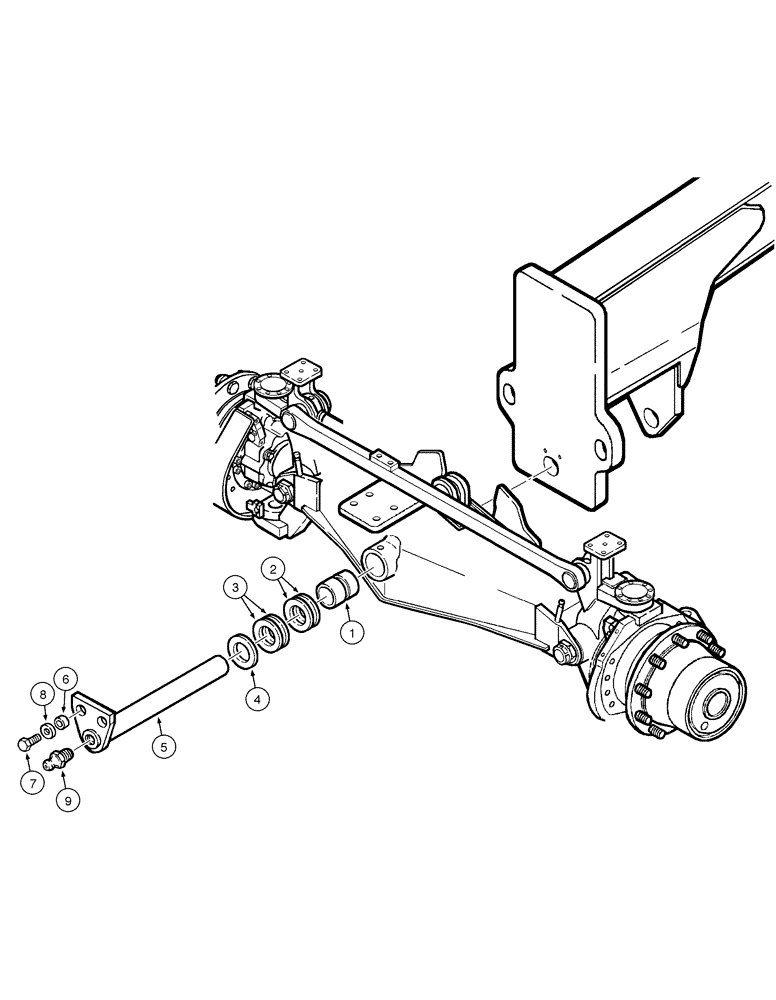 Схема запчастей Case 885 - (06-54[01]) - FRONT AXLE - SUPPORT BEARING (06) - POWER TRAIN