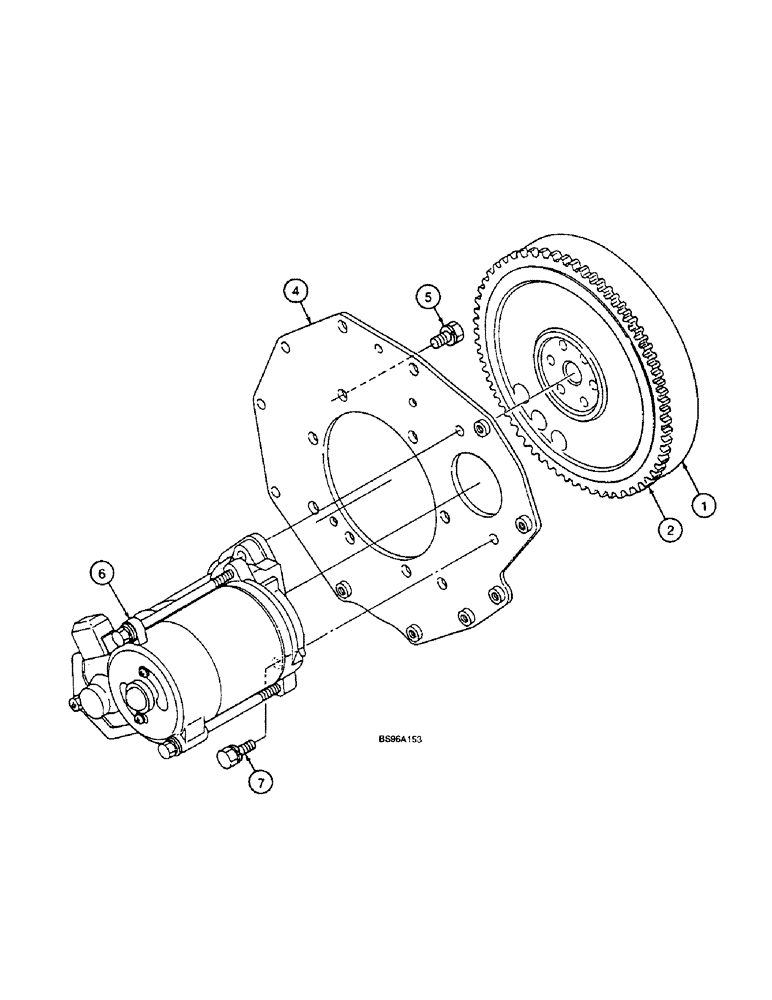 Схема запчастей Case 1825B - (2-36) - FLYWHEEL (02) - ENGINE