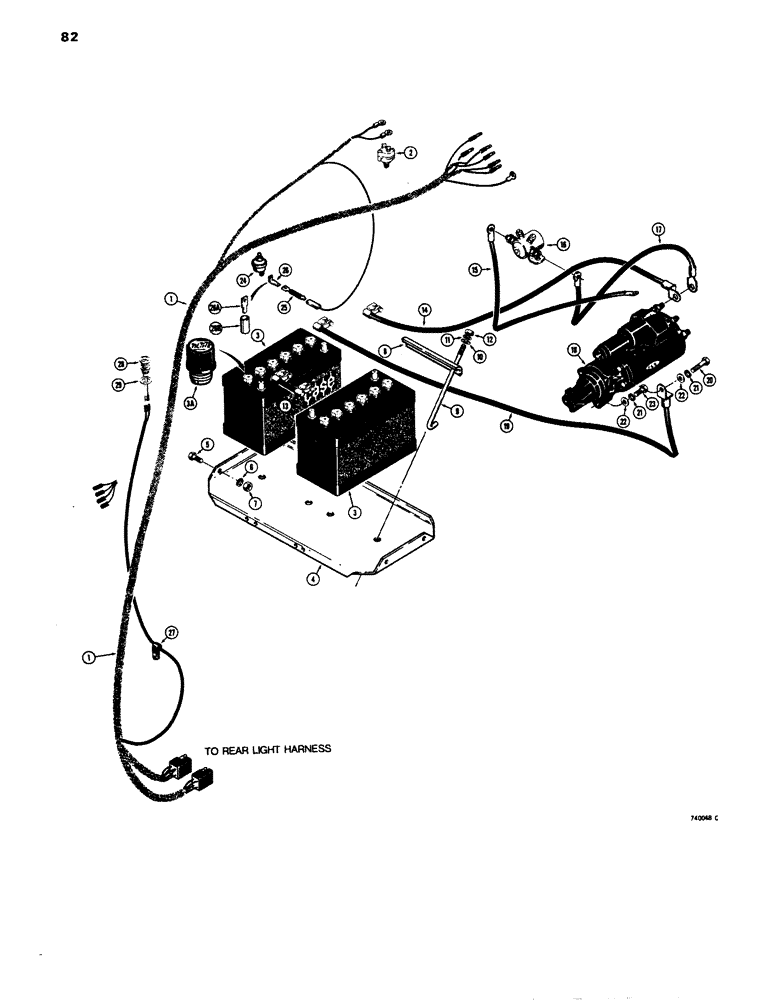 Схема запчастей Case 680E - (082) - ELECTRICAL SYSTEM, REAR HARNESS AND CONNECTIONS (55) - ELECTRICAL SYSTEMS