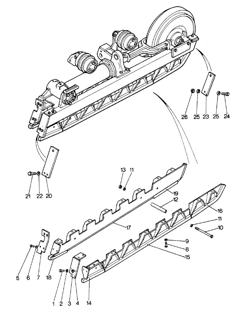 Схема запчастей Case 850 - (F04-1) - TRACK GUIDES - 6 ROLLER (04) - UNDERCARRIAGE