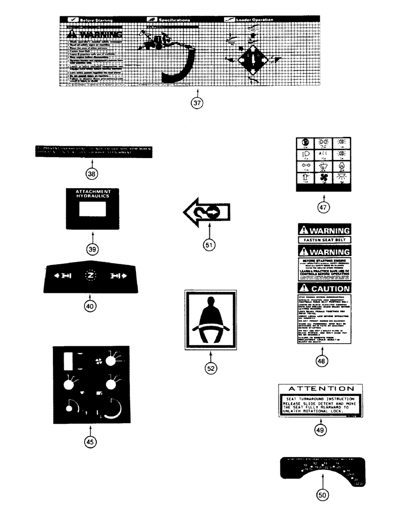 Схема запчастей Case 580SK - (9-262) - DECALS (09) - CHASSIS/ATTACHMENTS