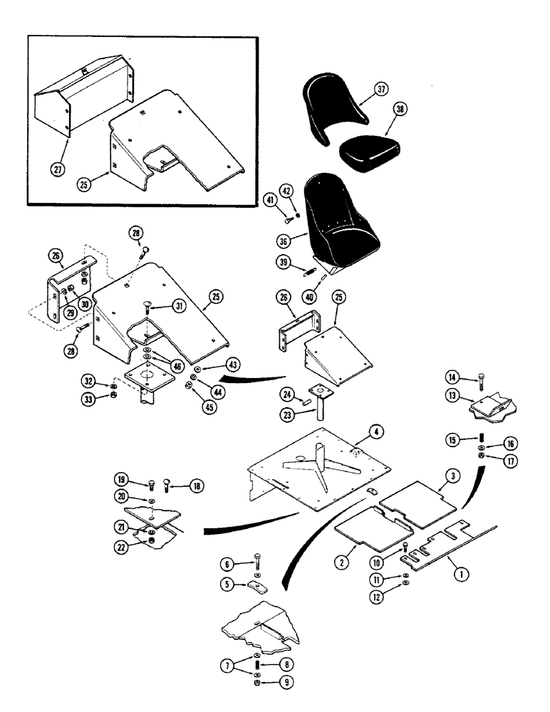 Схема запчастей Case 680CK - (130) - PLATFORMS, SEAT 