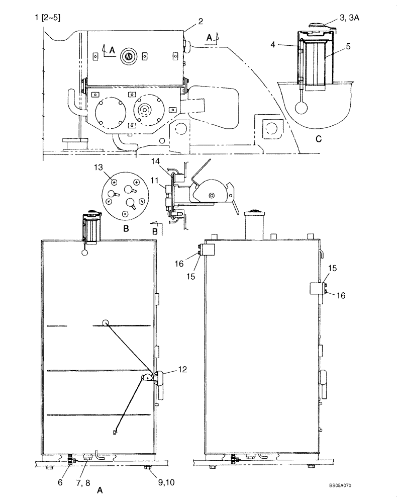 Схема запчастей Case CX225SR - (03-01) - FUEL TANK (03) - FUEL SYSTEM