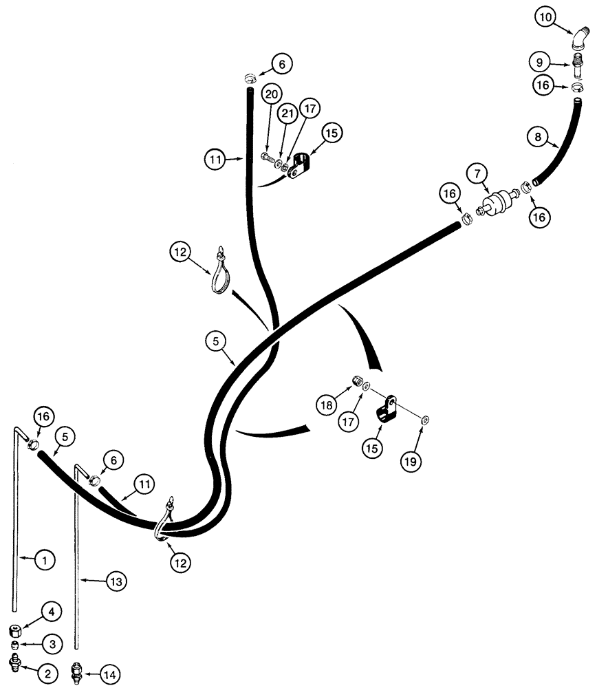 Схема запчастей Case 721C - (03-03) - FUEL LINES - FILTER, IN-LINE FUEL (03) - FUEL SYSTEM